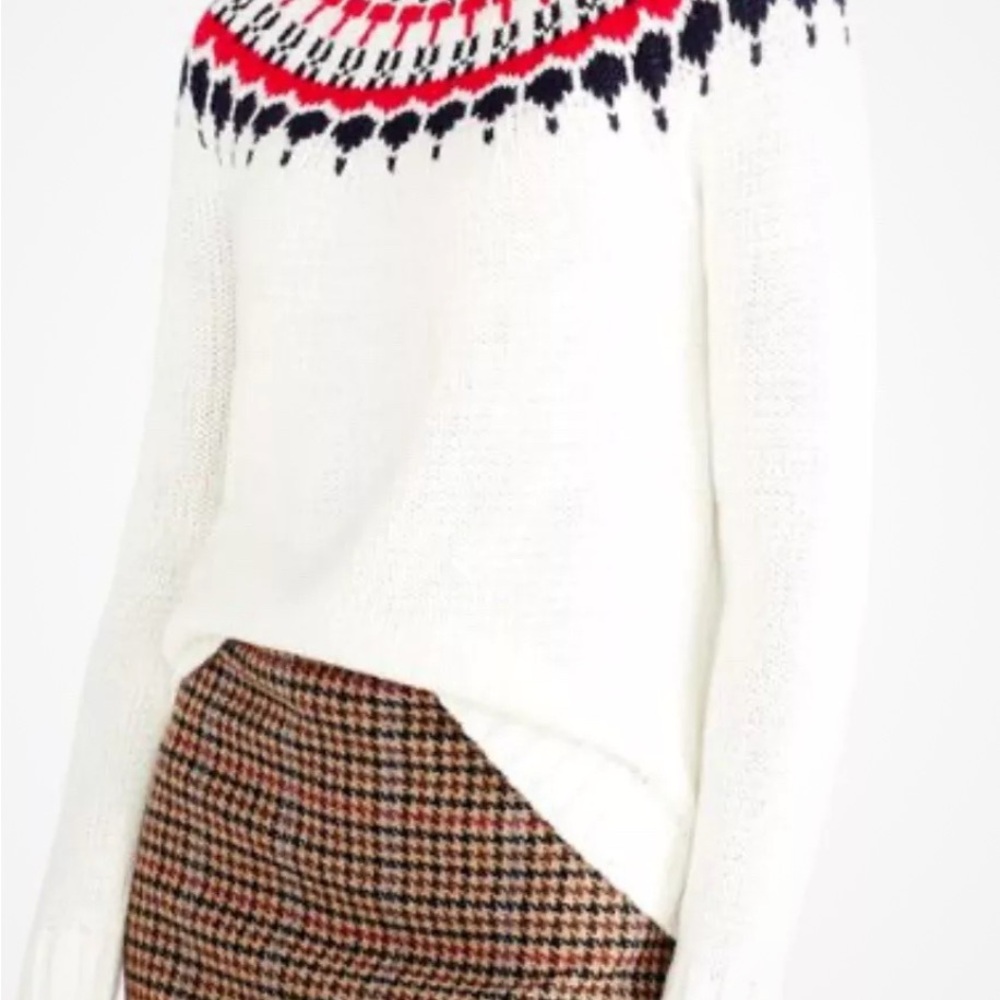 J Crew Fair Isle Cotton Sweater Womens NWOT